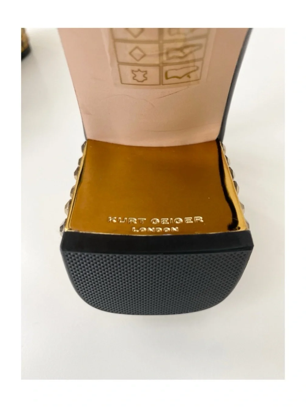 Kurt Geiger London Chelsea Block Slingback Heels in Black  Size EU 38 US 7.5